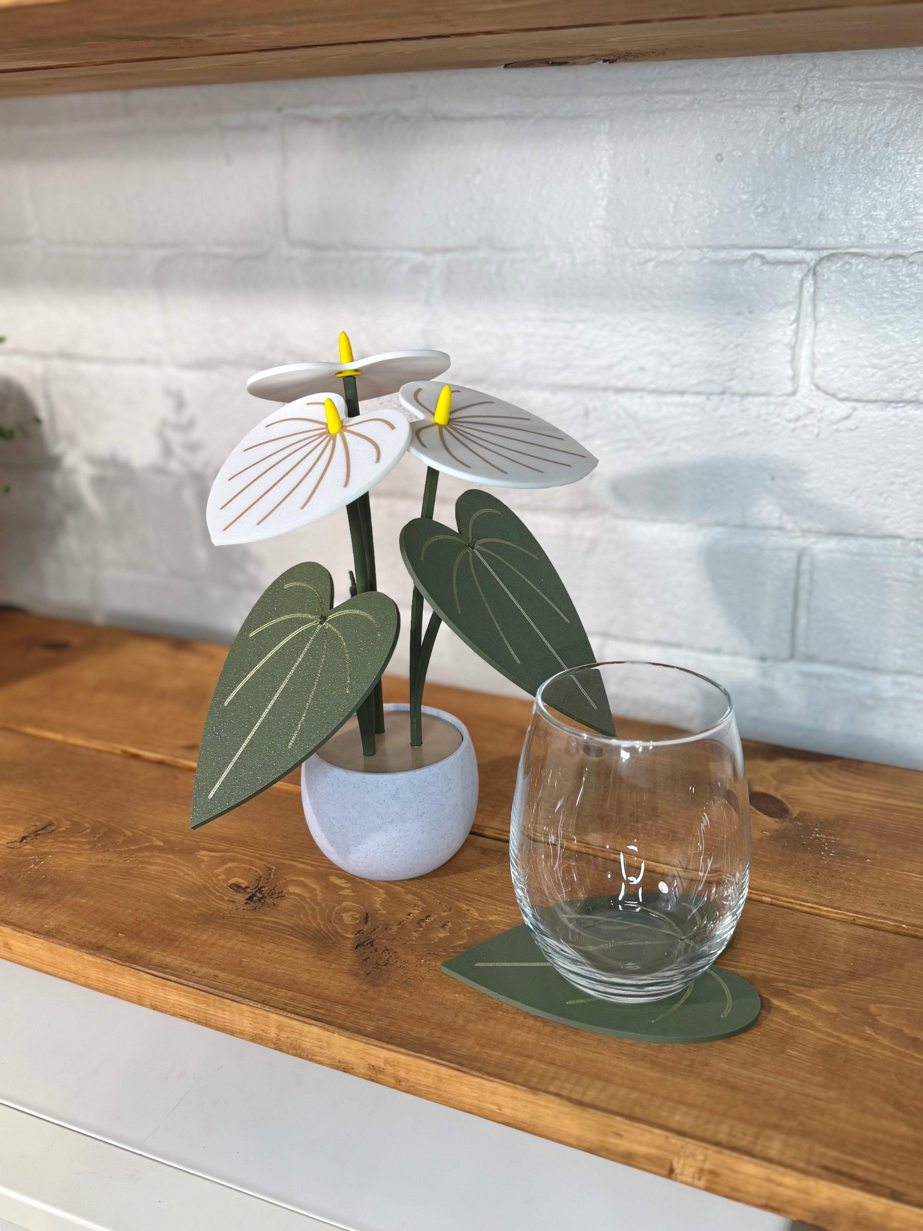 White Anthurium Plant Coaster