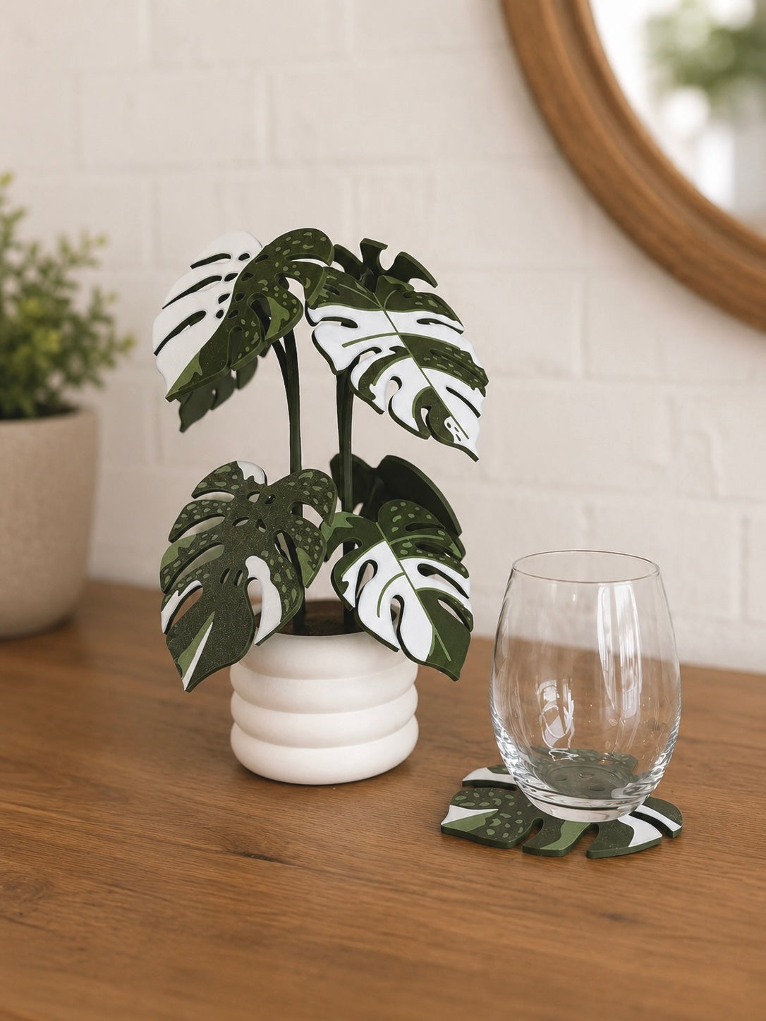 Magnetic Monstera Plant Coaster Set