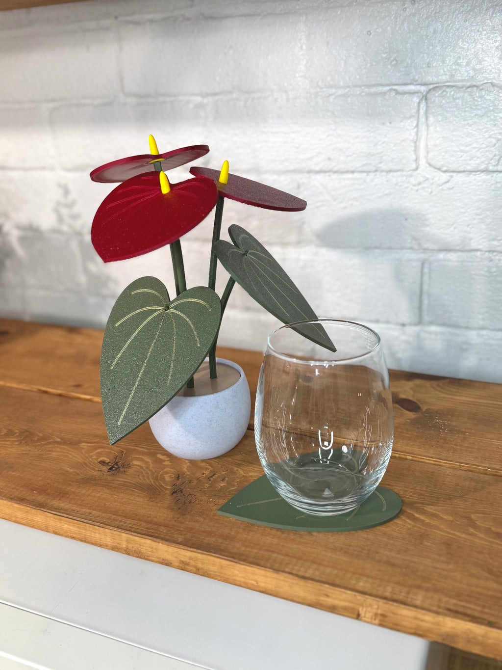 Red Anthurium Plant Coaster