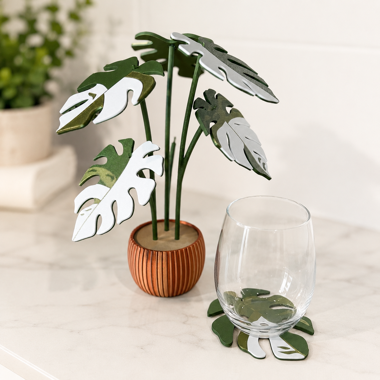Monstera Variegata Plant Coaster