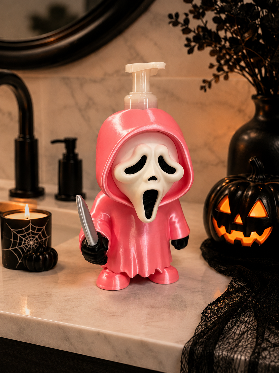 Pink Ghostface BBW Foaming Soap Holder