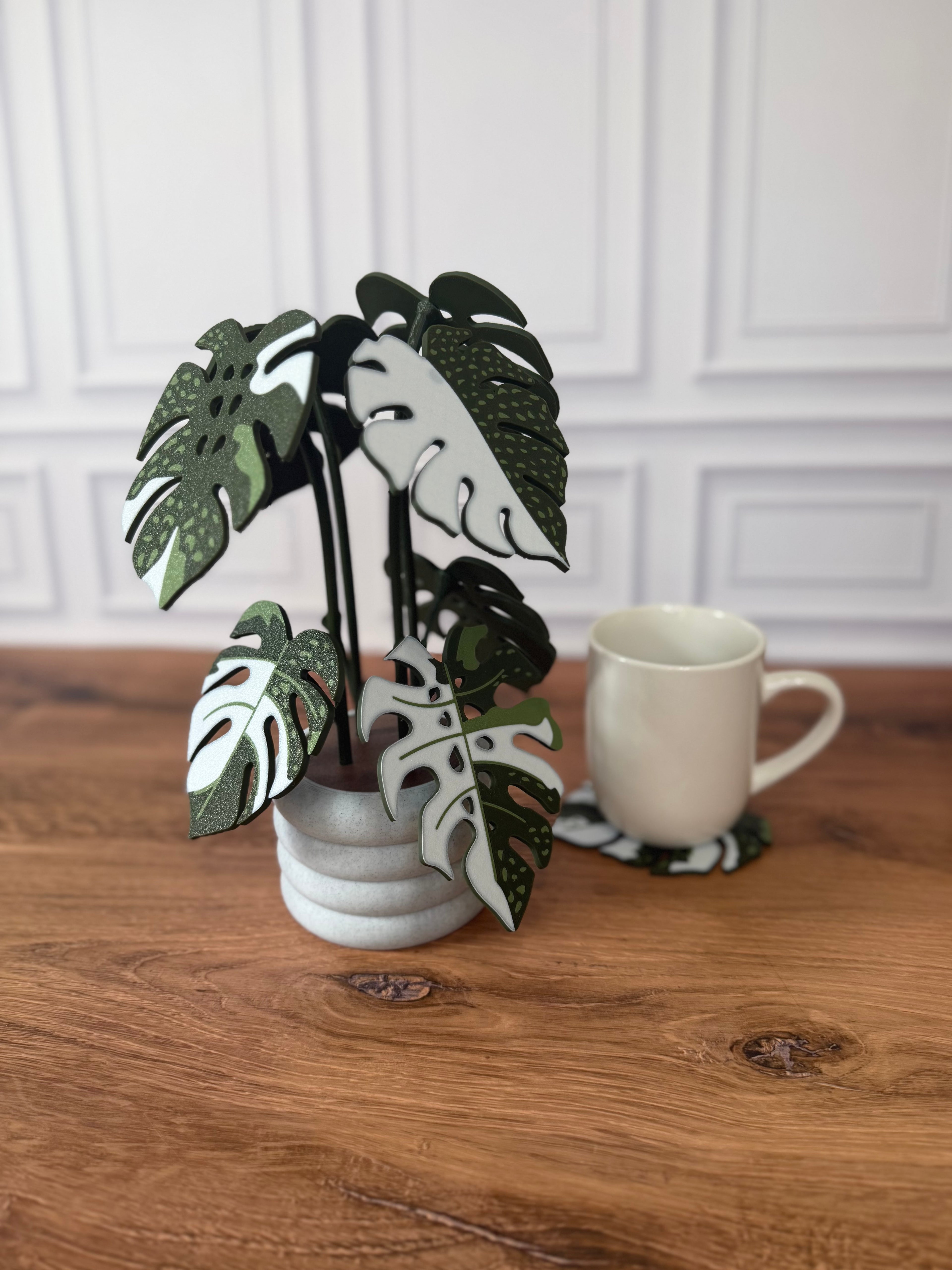 Magnetic Monstera Plant Coaster Set