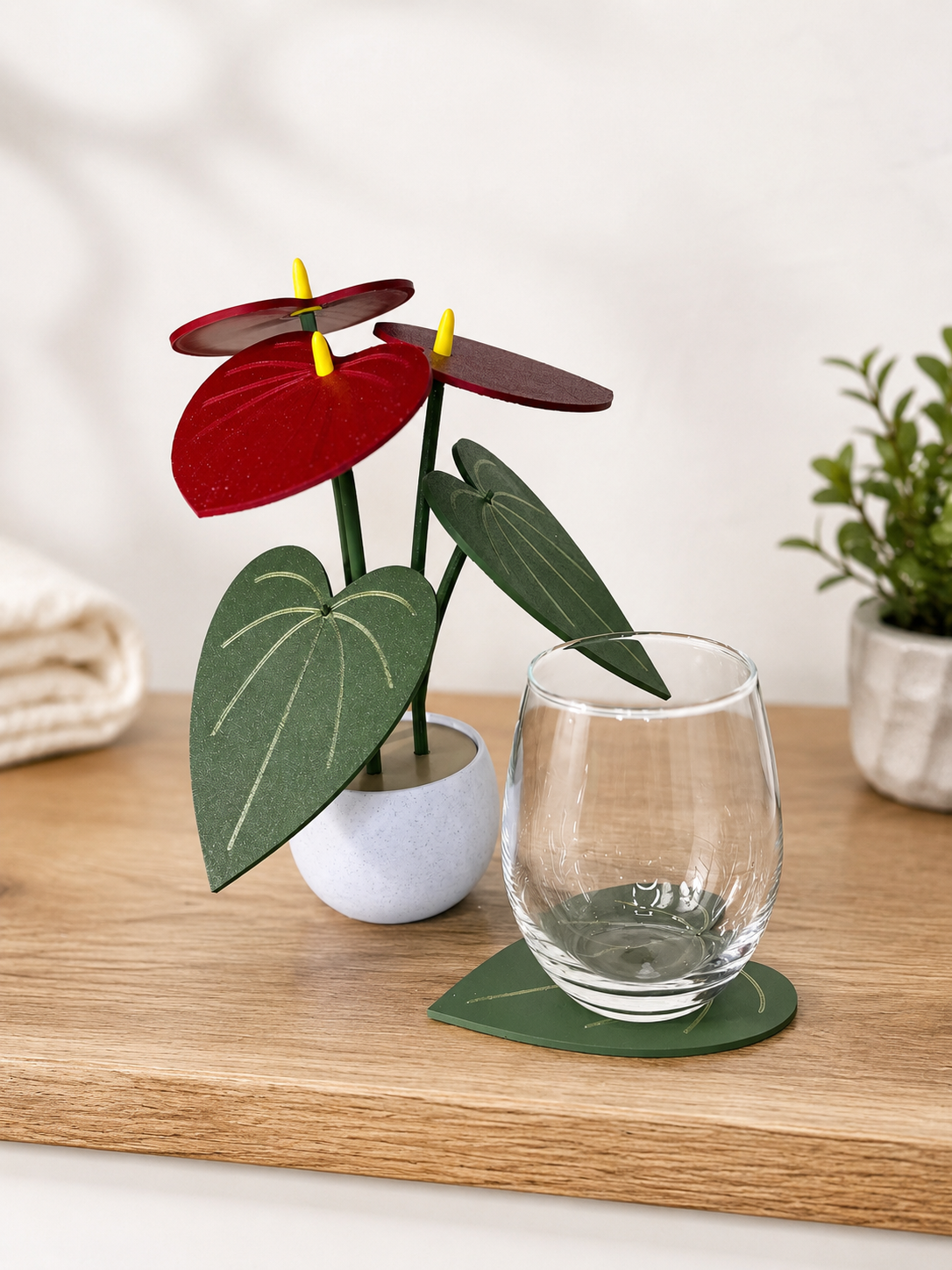 Red Anthurium Plant Coaster