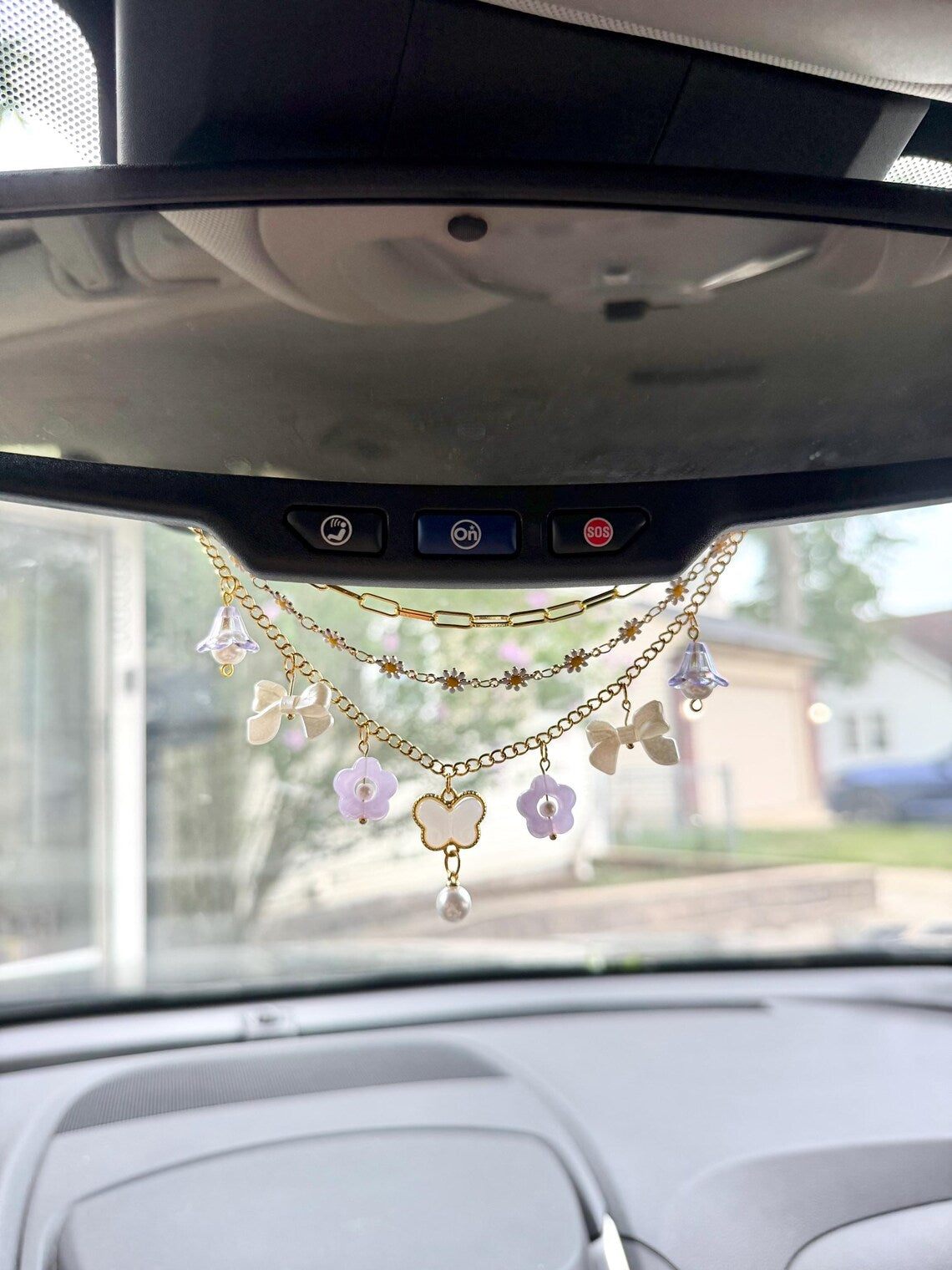 Butterfly Garden Rearview Car Mirror Charm