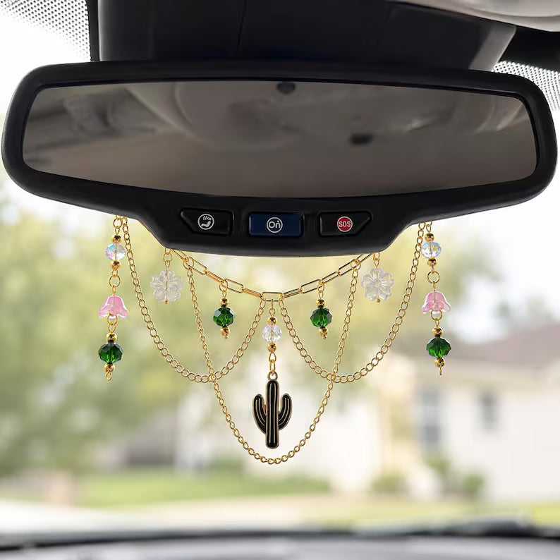 Cactus Car Rearview Mirror Charm