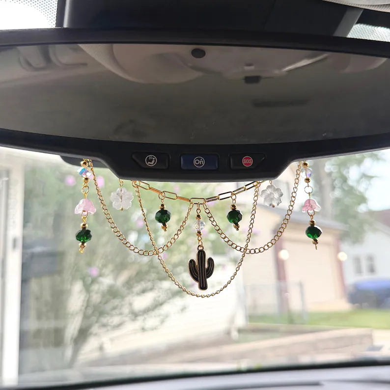 Cactus Car Rearview Mirror Charm