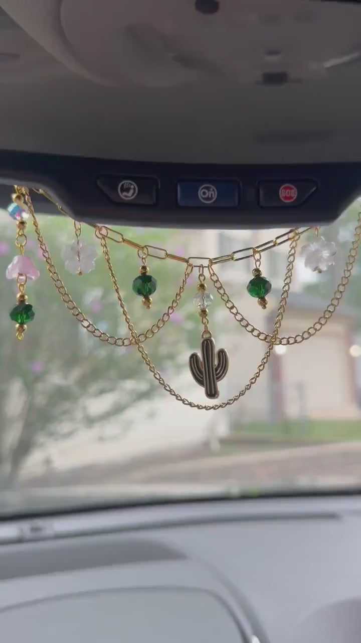 Cactus Car Rearview Mirror Charm